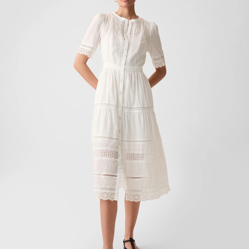 Gap White Lace Midi Dress